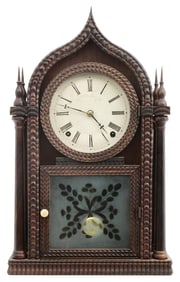 J.C. Brown Ripple-Front Onion-Top Mantel Clock, Forestville Mfg. Co.