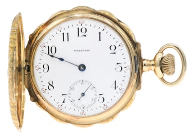 American Waltham Watch Co. 14K Gold Hunter-Case Pocket Watch