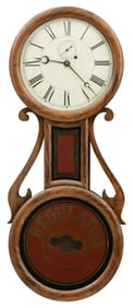Attr. George Hatch (1816-1879), Baltimore Banjo Clock, Attleboro Massachusetts