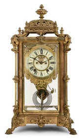 Ansonia Clock Co. "Excelsior" Crystal Regulator Clock