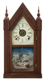 J.C. Brown Ripple-Front Steeple Clock, Forestville Mfg. Co.