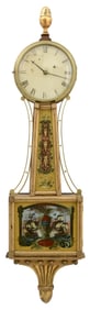 A Period Willard School Banjo Clock with T-Bridge Suspension