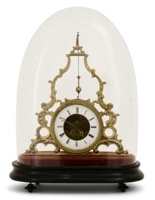 French Gilt Brass Conical Pendulum Mystery Clock with Dome