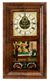 Attr. Silas B. Terry (1807-1876), Ogee Clock with Sub-Seconds Dial and Gridiron Pendulum