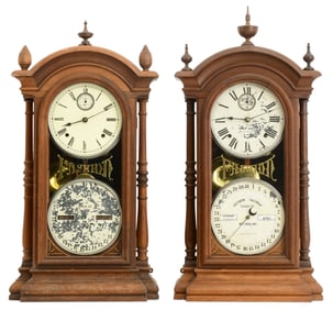 Southern Calendar Clock Co., Two "Fashion No. 4" Mantel Clocks