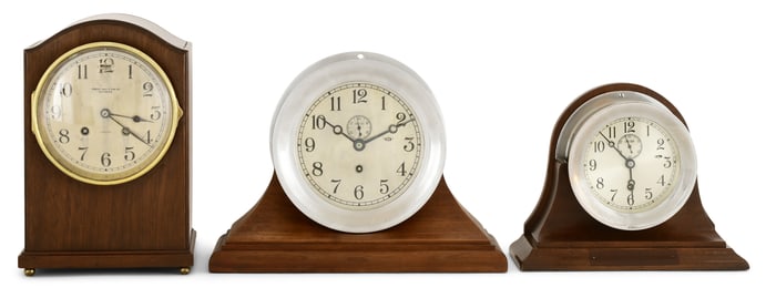 Lot of Three Chelsea Clocks