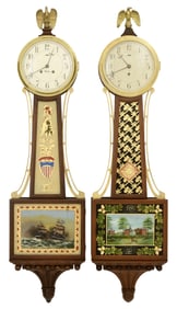 Two Chelsea Clock Co. Full-Size "Willard" Banjo Clocks
