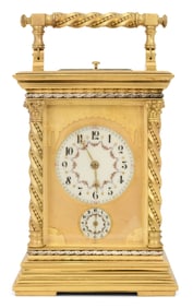 French Gilt Brass Repeating Carriage Clock
