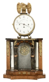 Austrian Wooden Portico Mantel Clock, Johann Georg Hoser, Wien