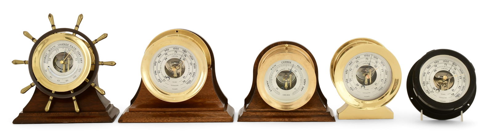 Lot of Five Chelsea Clock Co. Barometers (1 of 7)