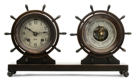 Chelsea Clock Co. "Claremont" Ship's Bell Clock & Barometer Set