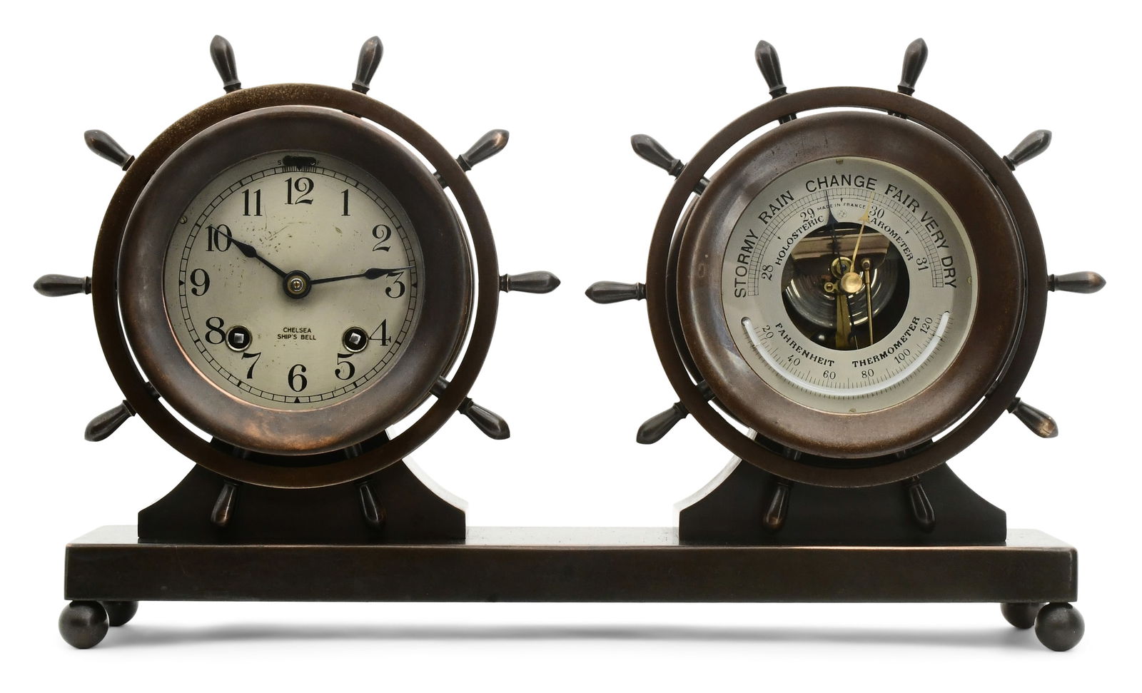 Chelsea Clock Co. "Claremont" Ship's Bell Clock & Barometer Set (1 of 8)