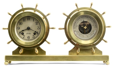 Chelsea Clock Co. "Claremont" Ship's Bell Clock & Barometer Set