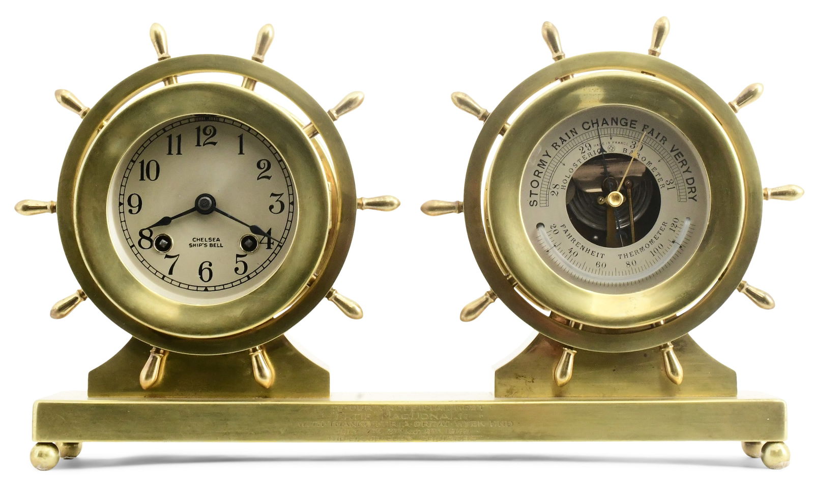 Chelsea Clock Co. "Claremont" Ship's Bell Clock & Barometer Set (1 of 9)