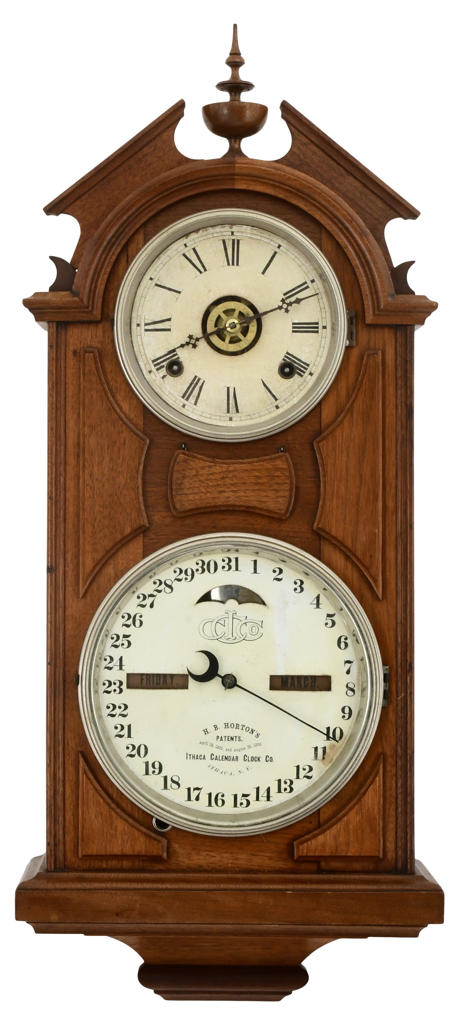 Ithaca Calendar Clock Co. "No. 6 Hanging Library" Clock (1 of 8)