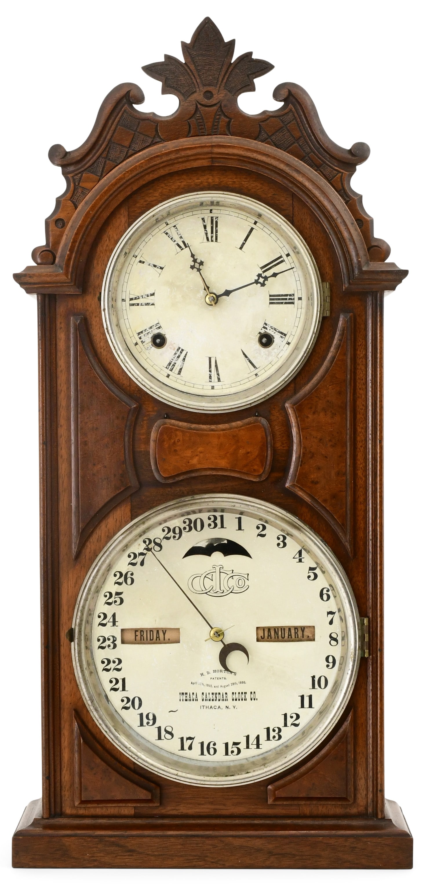 Ithaca Calendar Clock Co. "No. 8 Shelf Library" Clock (1 of 6)