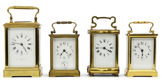 Lot of Four French Carriage Clocks