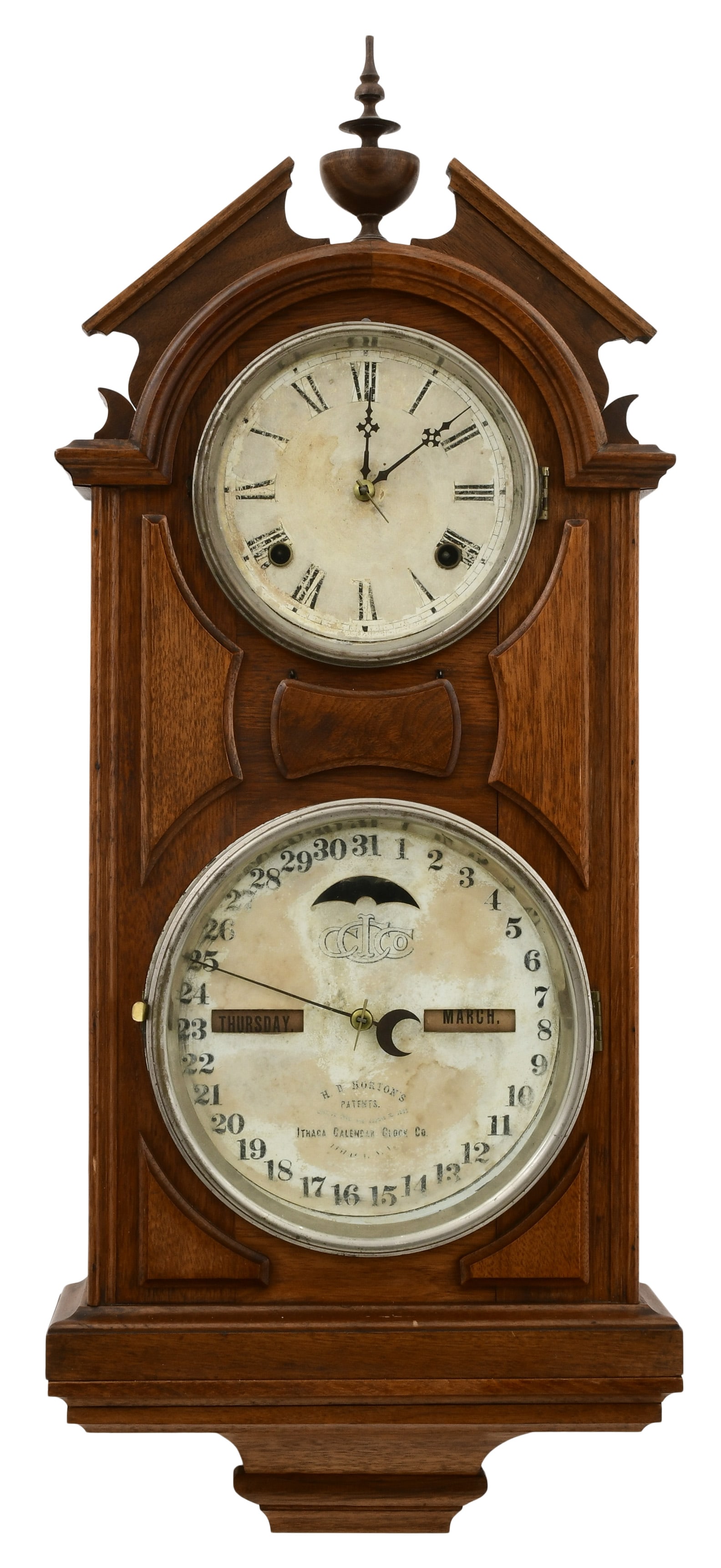 Ithaca Calendar Clock Co. "No. 6 Hanging Library" Clock (1 of 6)