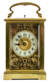 French Brass Hour Repeating Carriage Clock