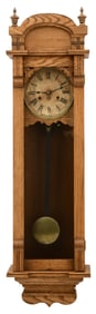 New Haven Clock Co. Oak Wall Clock