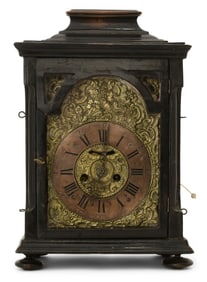 19th Century Continental Ebonized Wood Bracket Clock
