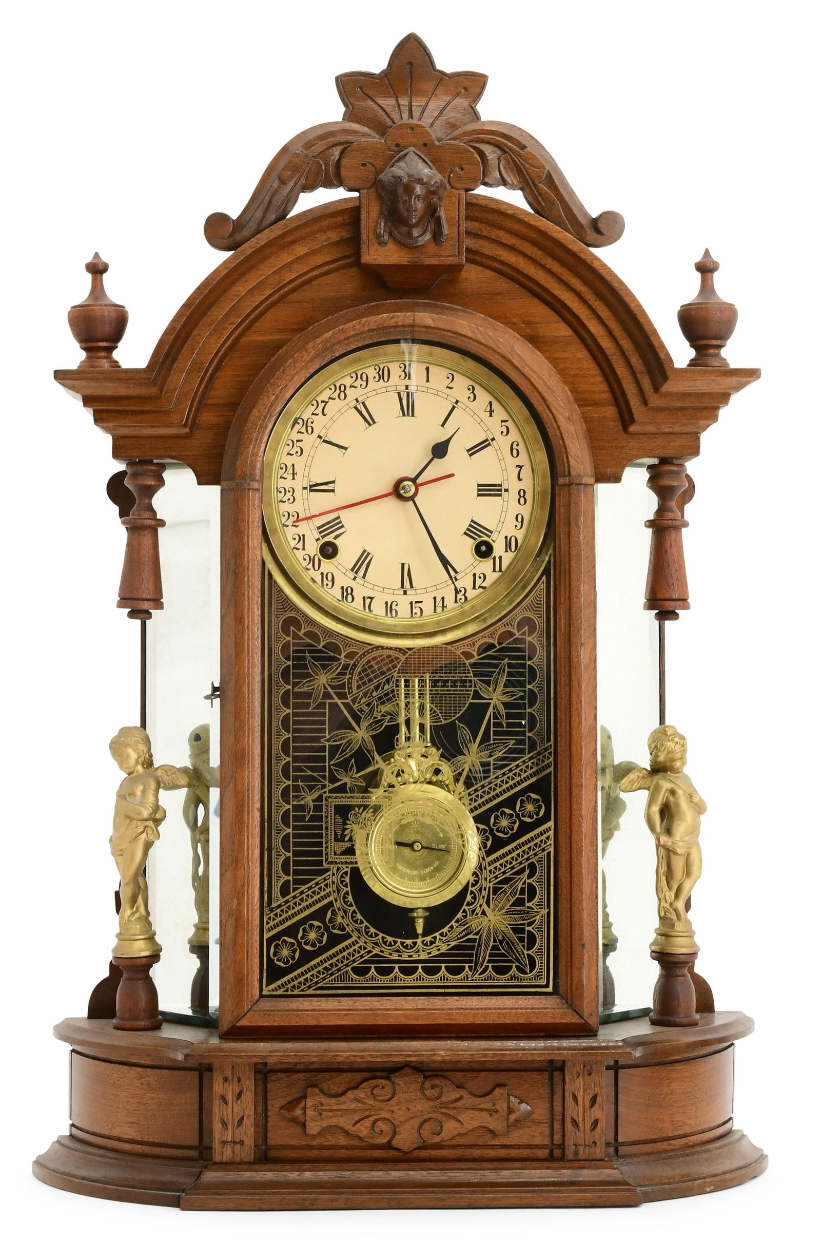 Waterbury Clock Co. "Oxford" Mirror-Side Shelf Clock (1 of 7)