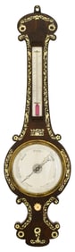 English Mother-of-Pearl-Inlaid Mahogany Barometer