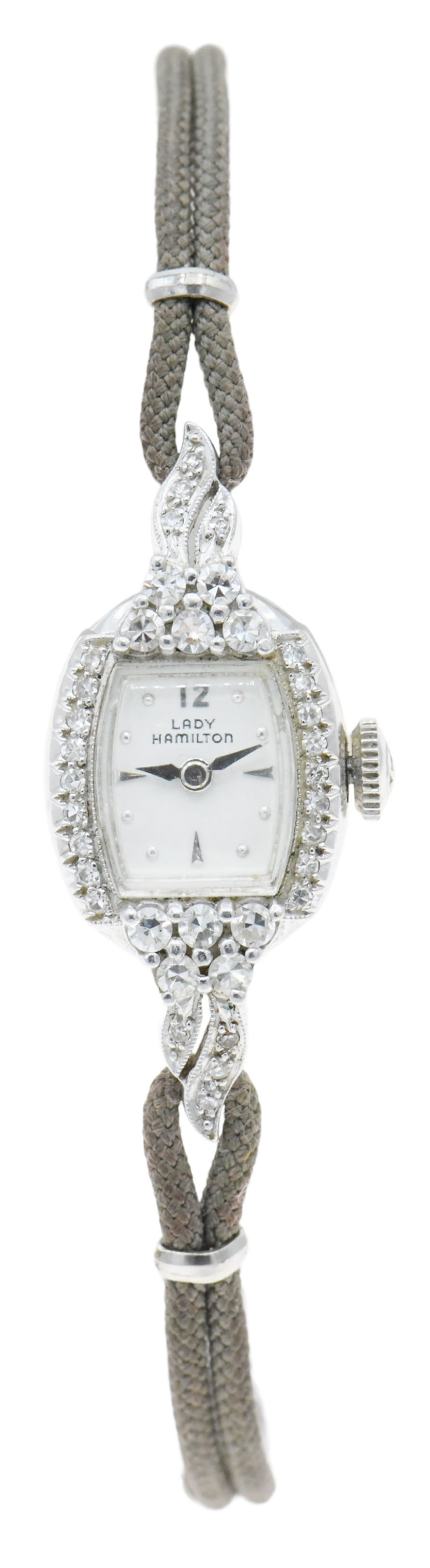 Hamilton Platinum & Diamond Ladies Wristwatch (1 of 3)
