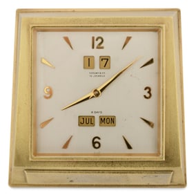 Tiffany & Co. Desk Clock with Calendar and Alarm