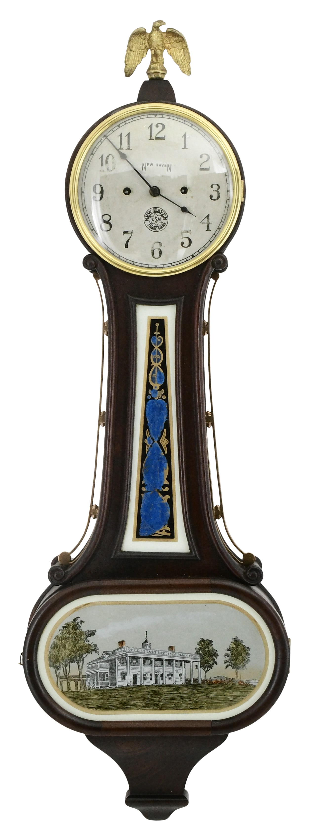 New Haven Clock Co. "Wilson" 30-Day Banjo Clock (1 of 7)