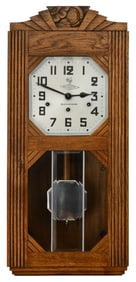 German Art Deco Westminster Chime Wall Clock