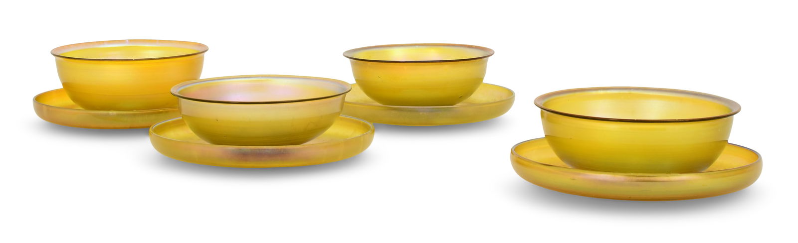 Four Tiffany Studios Favrile Glass Bowls & Plates (1 of 5)