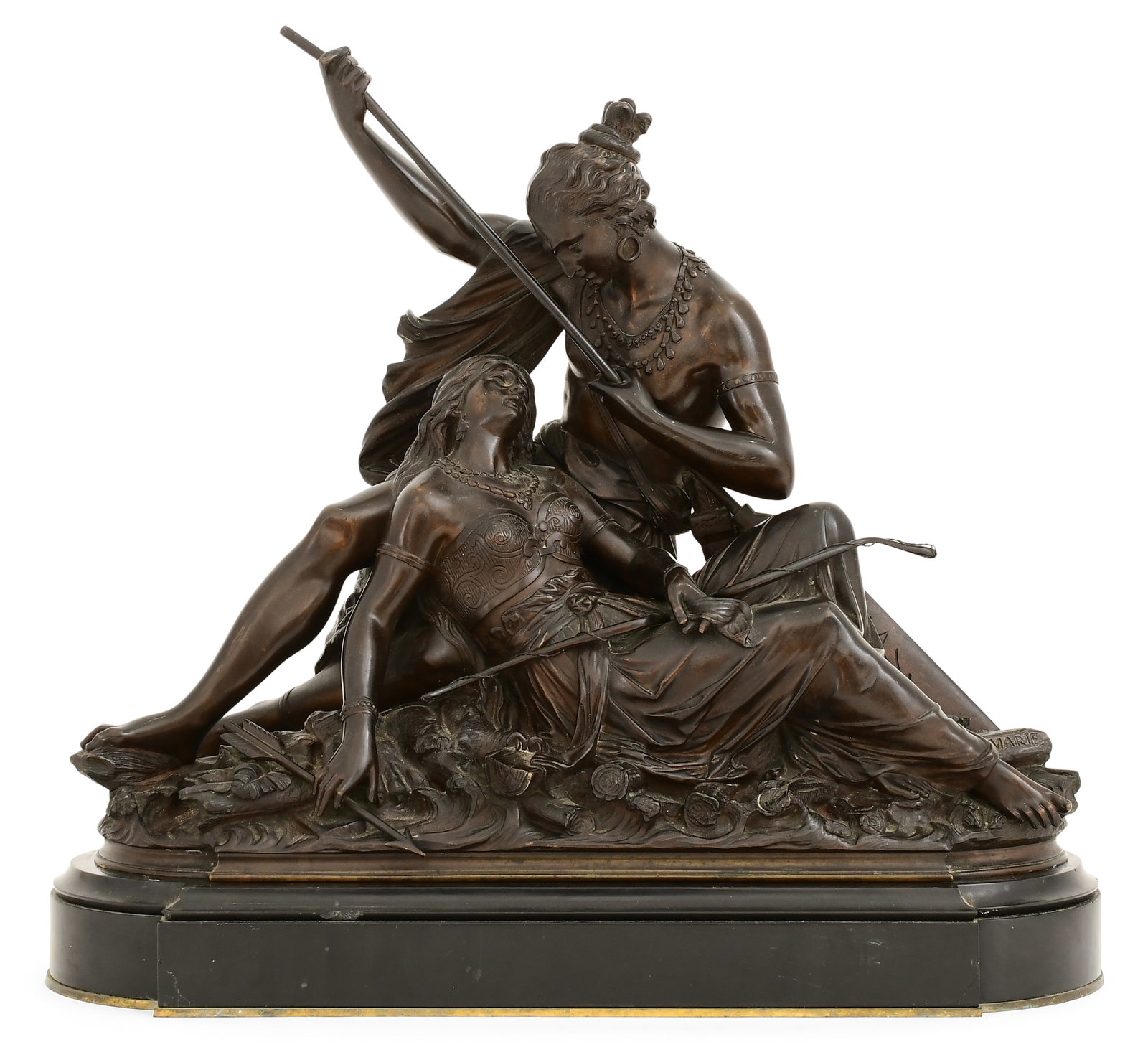 Désiré Pierre Louis Marie (French, 1761-1863), "Indian Lovers" Bronze Sculpture (1 of 6)