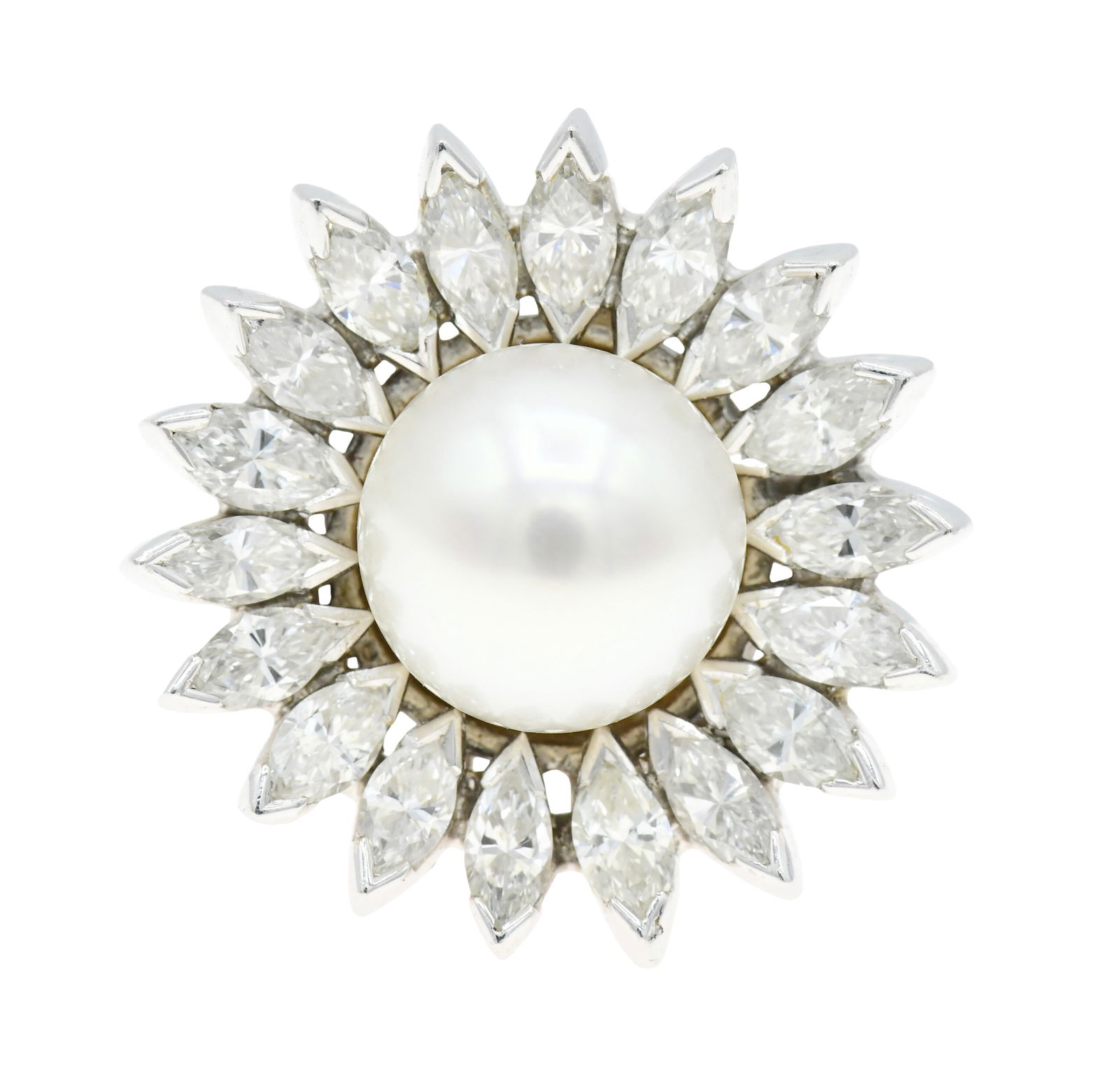 Platinum, Diamond & South Sea Pearl Ring (1 of 4)