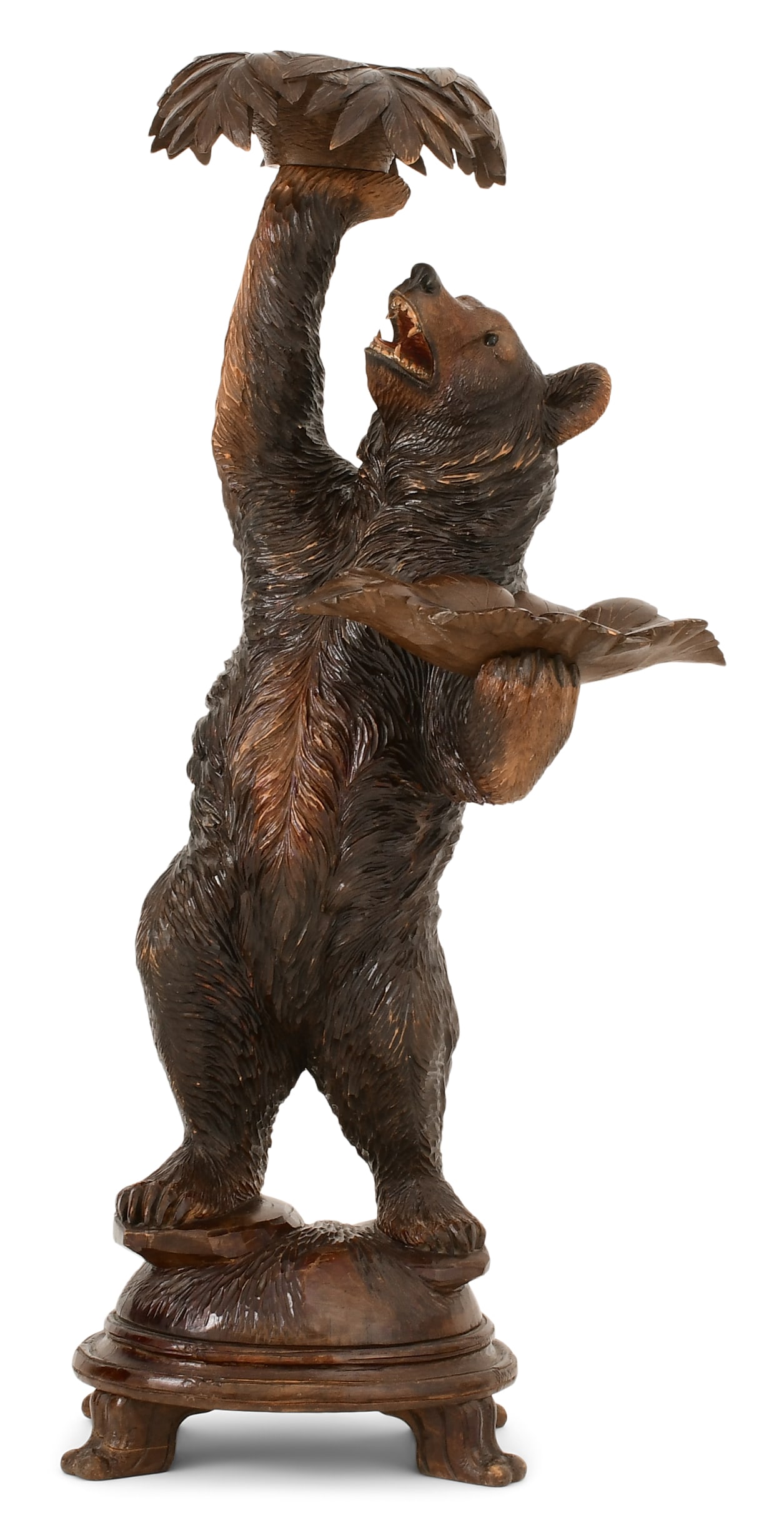 Black Forest Carved Wood Bear Plant Stand (1 of 7)