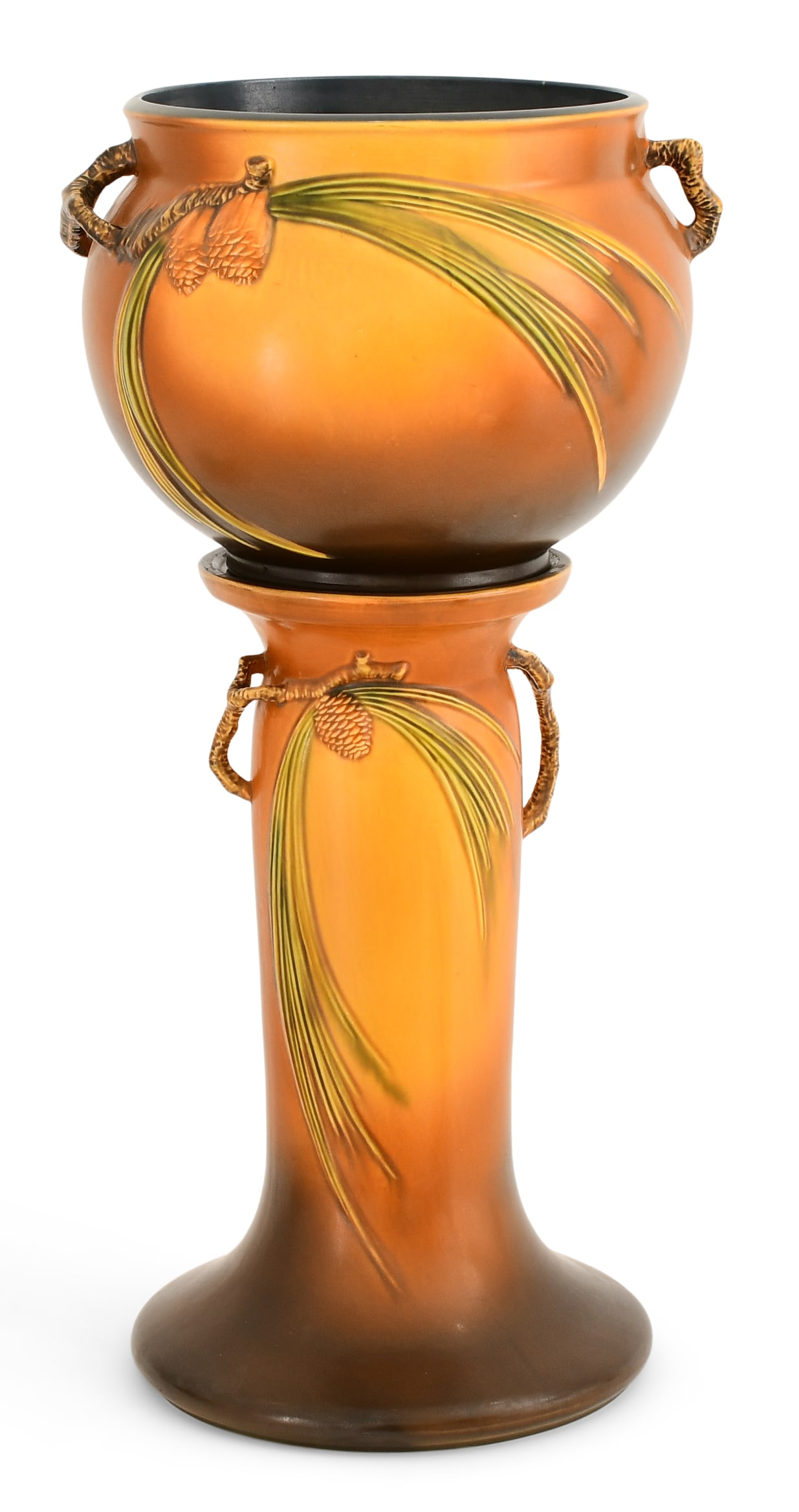 Roseville Pottery "Pinecone" Jardiniere & Pedestal (1 of 6)