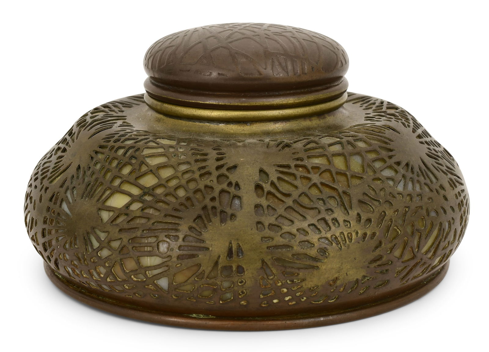 Tiffany Studios "Pine Needle" Inkwell (1 of 4)