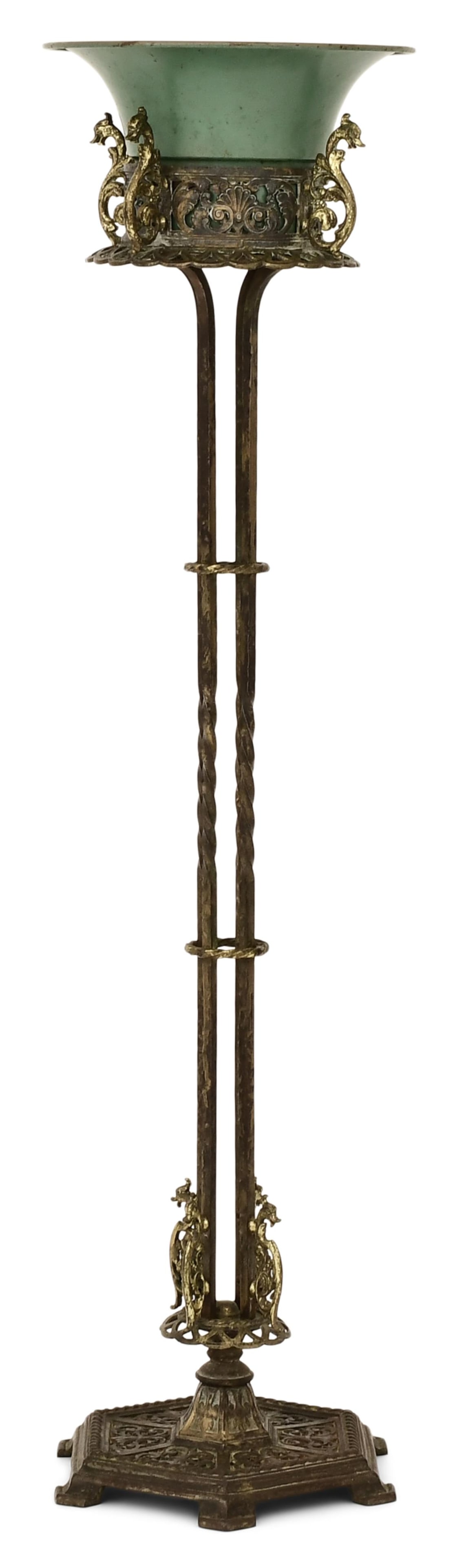 Attr. Oscar Bach (American, 1884-1957), Wrought Iron Figural Planter (1 of 3)