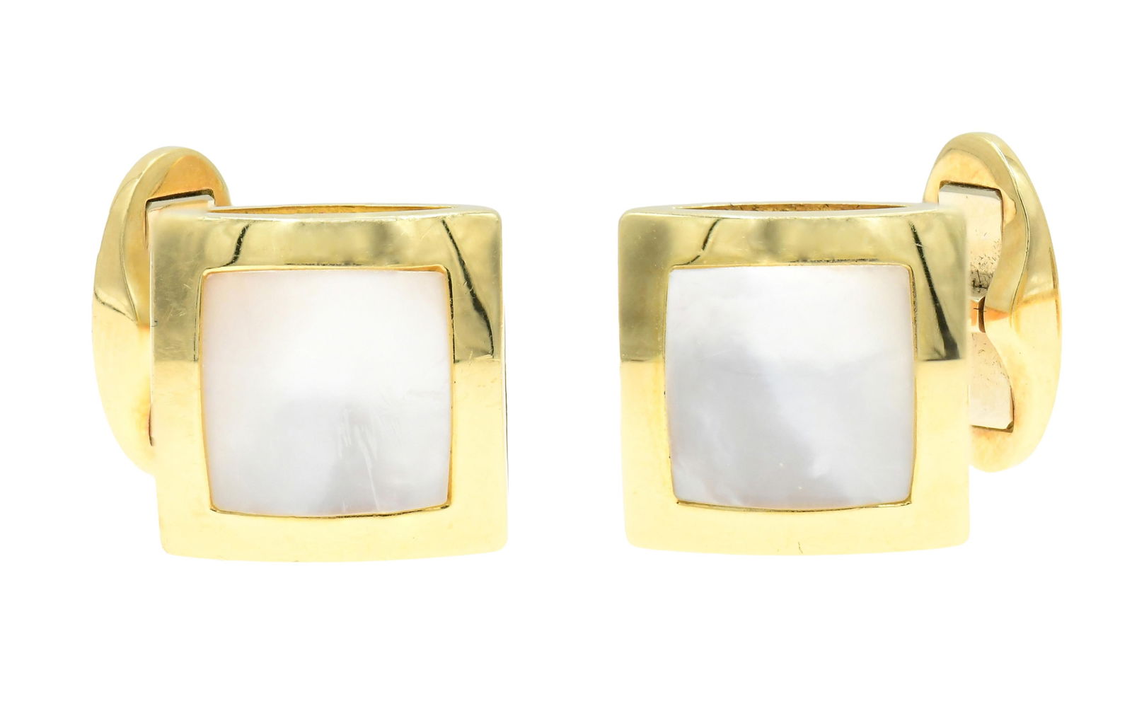 Asprey 18K Yellow Gold & Mother of Pearl Cufflinks (1 of 3)
