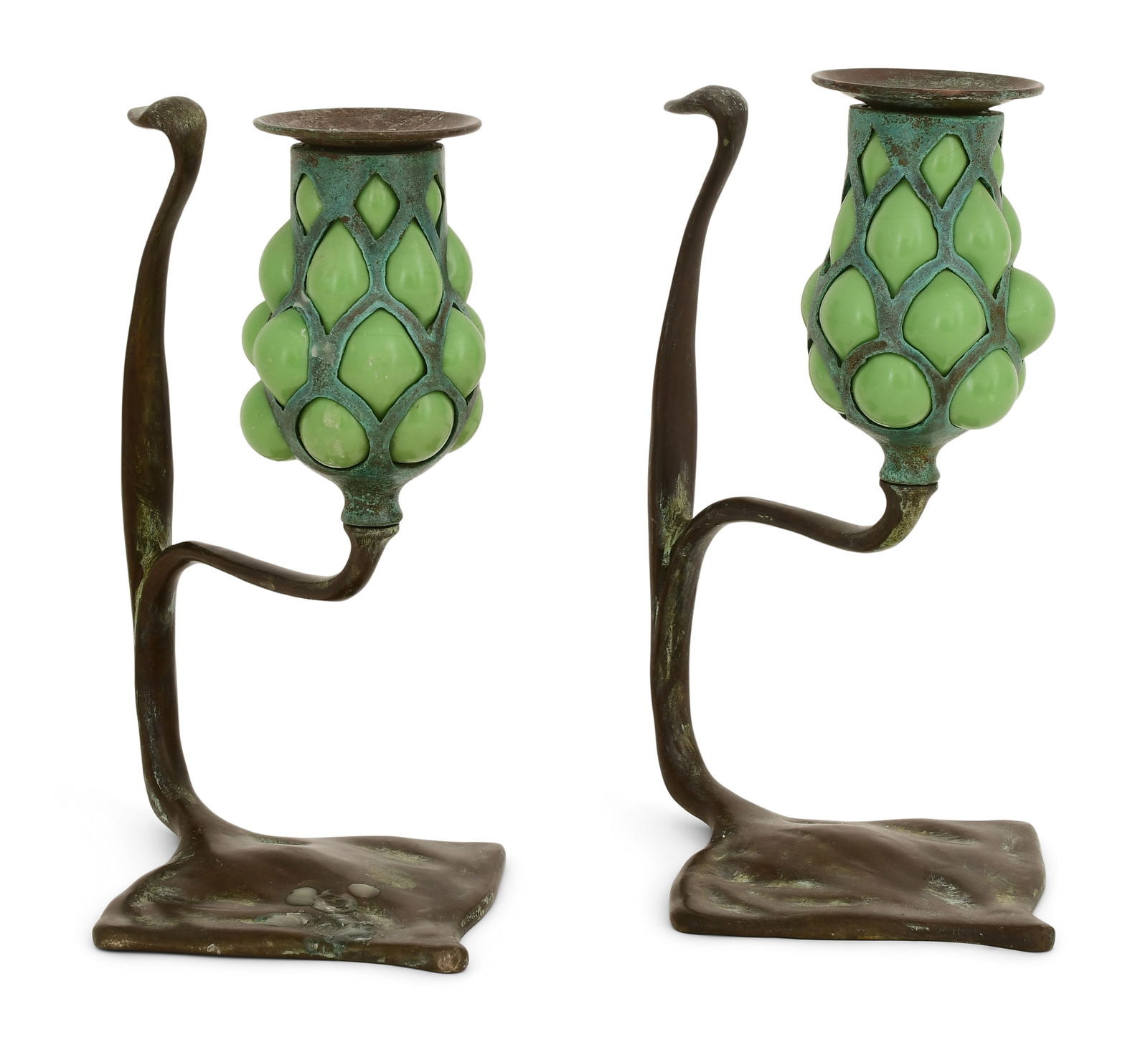 Pair of American Blown Glass Candlesticks (1 of 5)