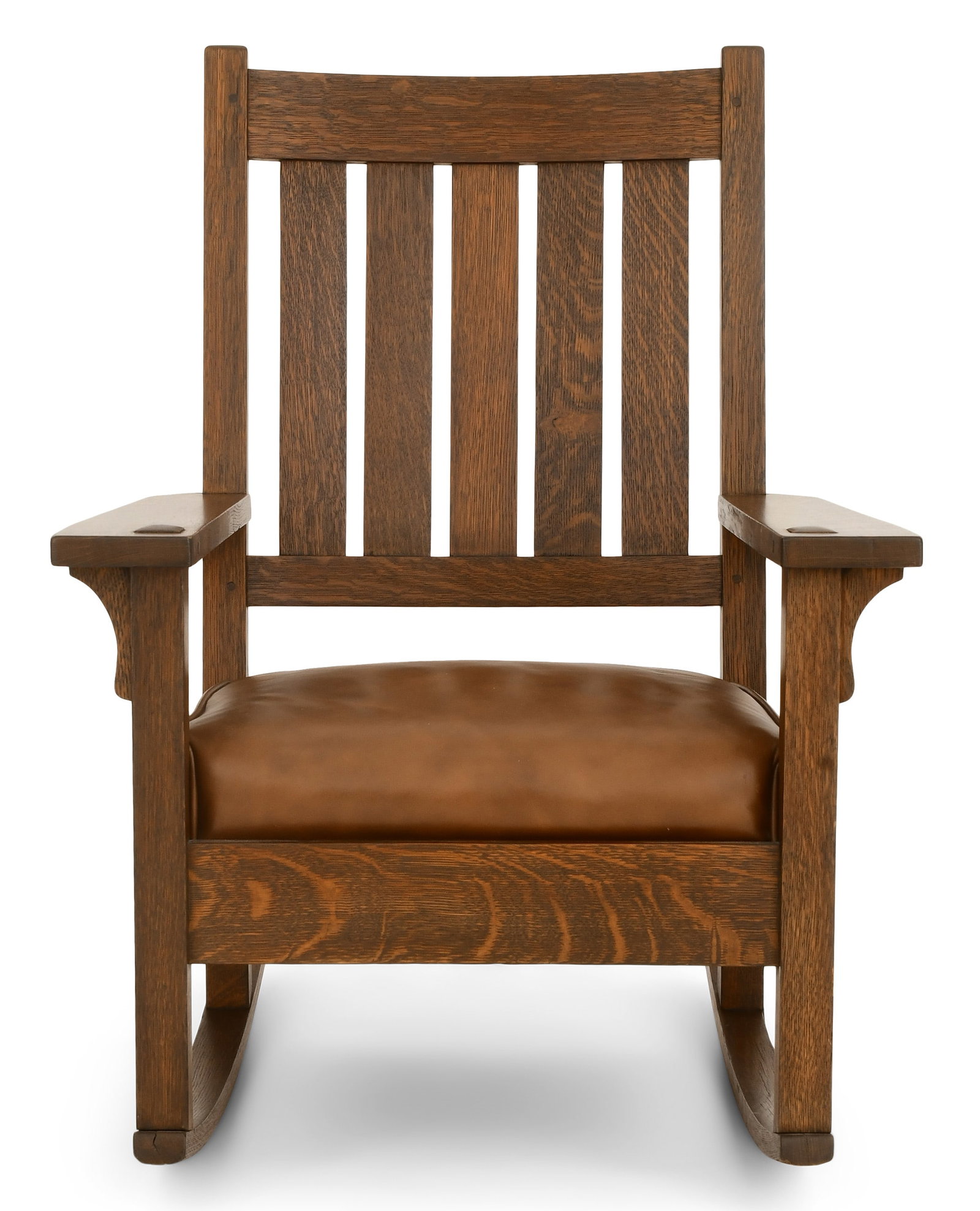 L. & J.G. Stickley Rocking Chair: L. & J.G. Stickley Rocking Chair circa 1910 oak unmarked 38 x 27 x 28 1/2 inches