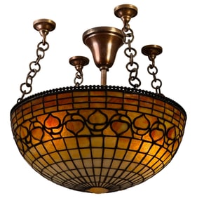 Tiffany Studios "Vine Border & Turtle-Back" Chandelier