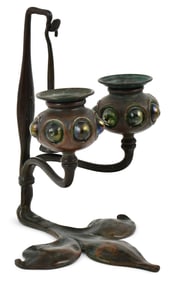 Tiffany Studios "Jeweled" Double Candlestick