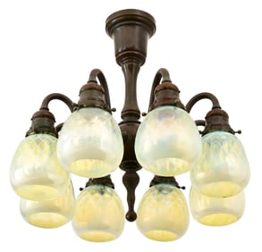 Tiffany Studios Eight-Light Chandelier