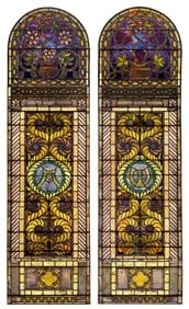 Tiffany Glass & Decorating Co., Pair of "Alpha" & "Omega" Windows