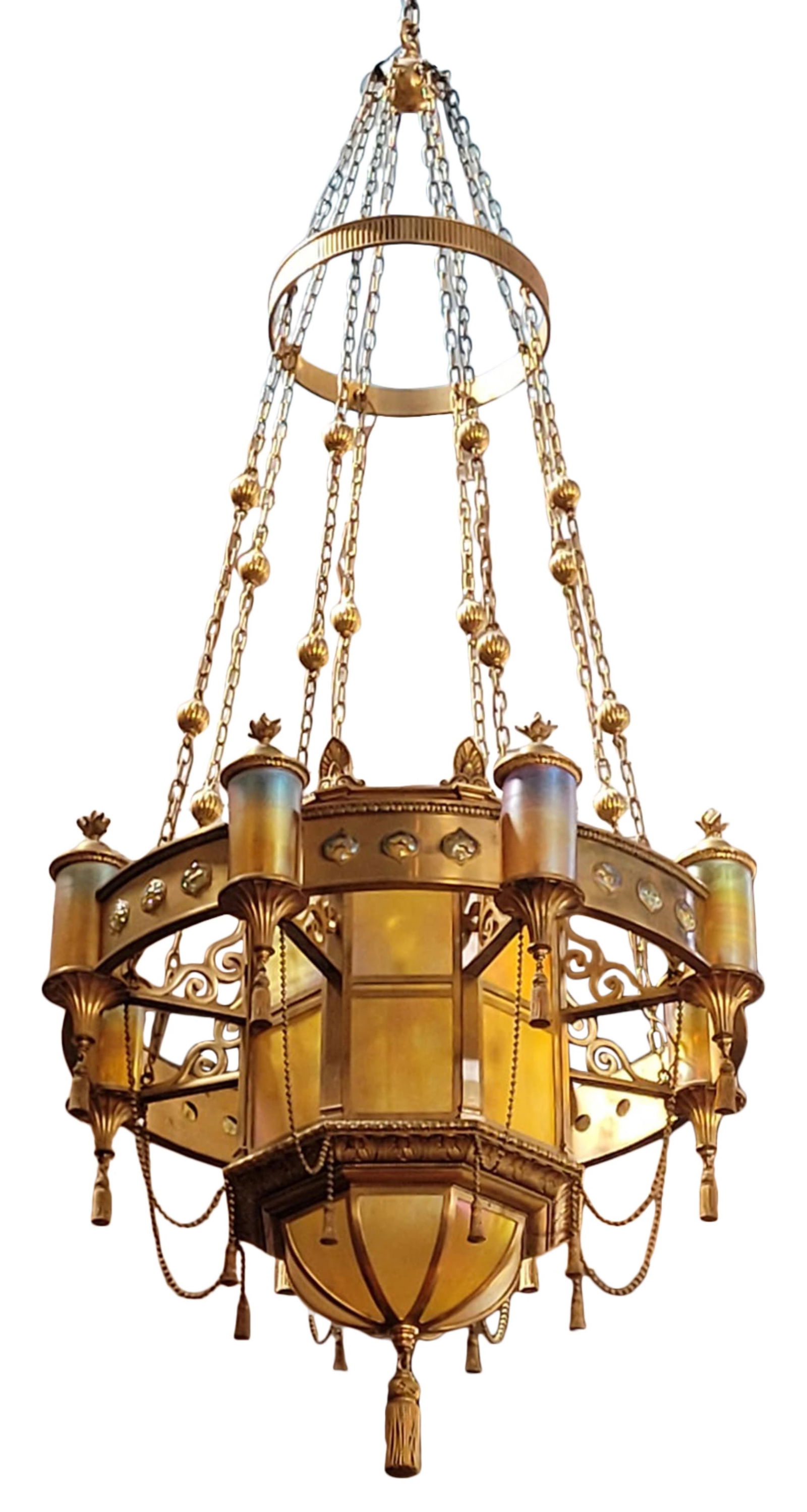 Monumental Tiffany Studios Chandelier, First Presbyterian Church (1 of 13)