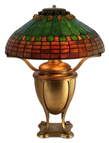 Tiffany Studios Dichroic "Jeweled Feather" Table Lamp