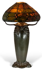 Tiffany Studios / Gustavsberg Dichroic "Colonial & Turtle-Back" Table Lamp