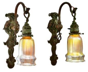 Pair of Tiffany Studios Sconces