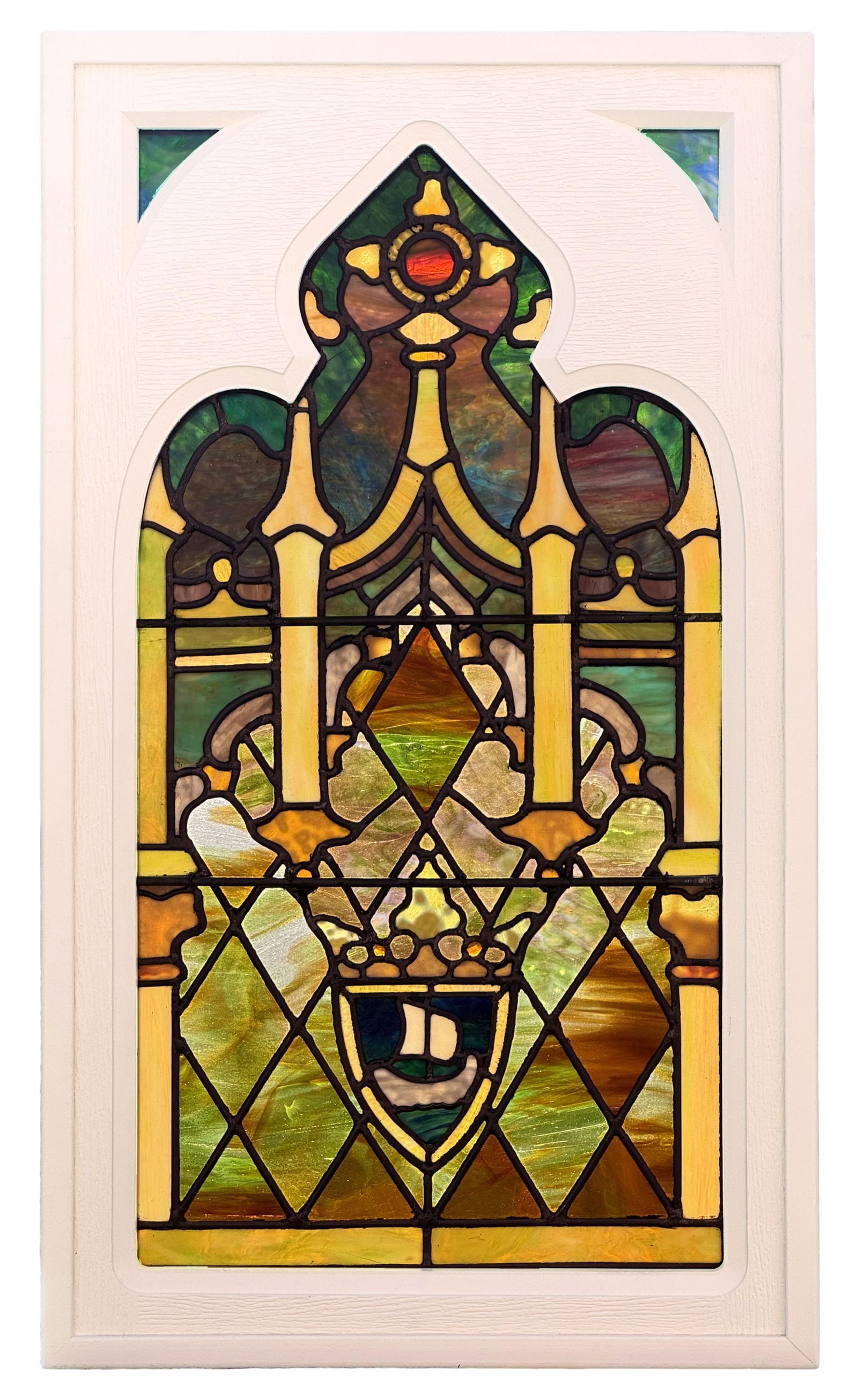 Tiffany Studios Gothic Revival Window with Sailboat, St. Paul's Presbyterian, Philadelphia, (1 of 6)